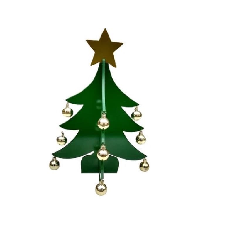 Árvore de Natal Pequena de Mesa Enfeite Natalino Madeira.
