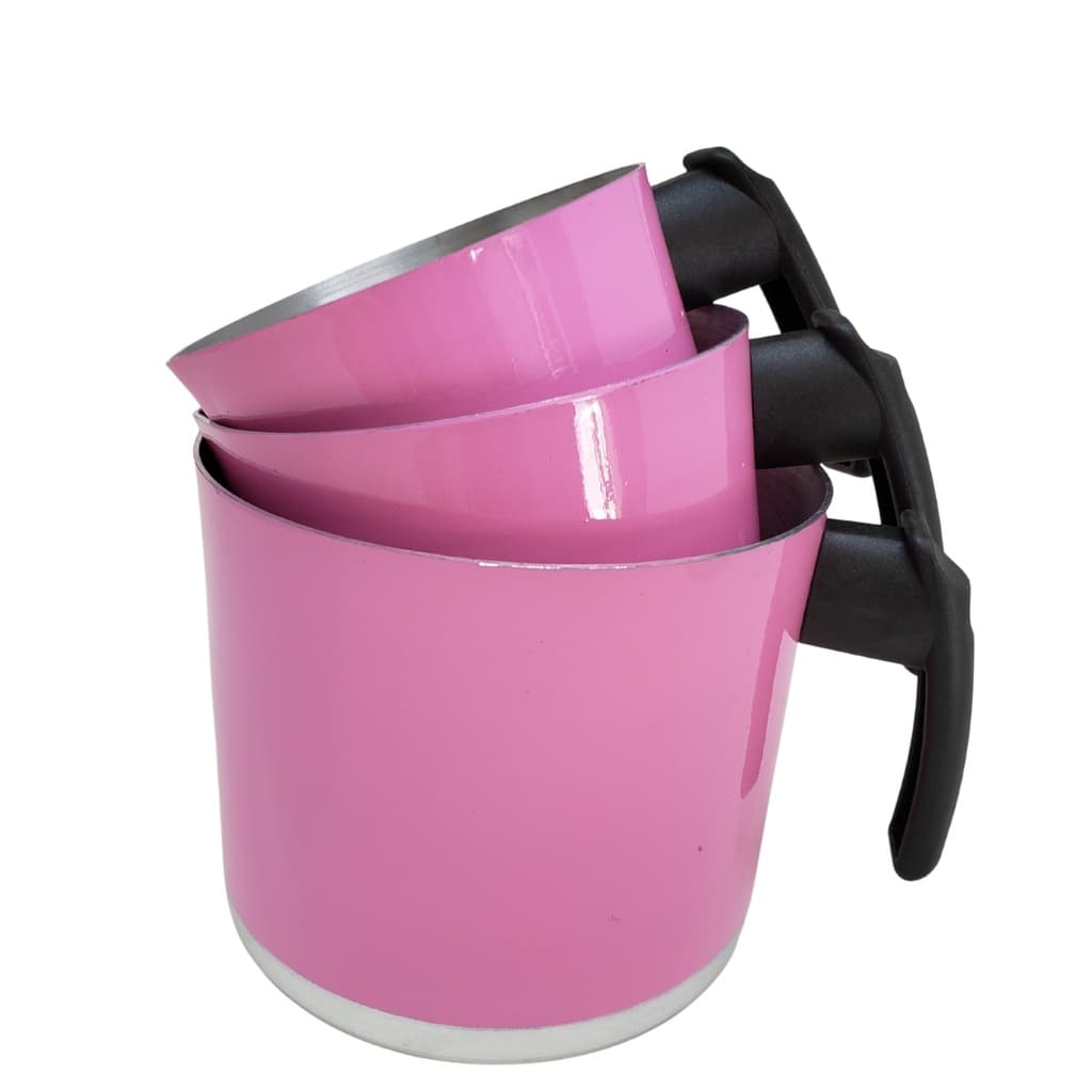 Kit Caneco Fervedor 3 Peças Alumínio Rosa