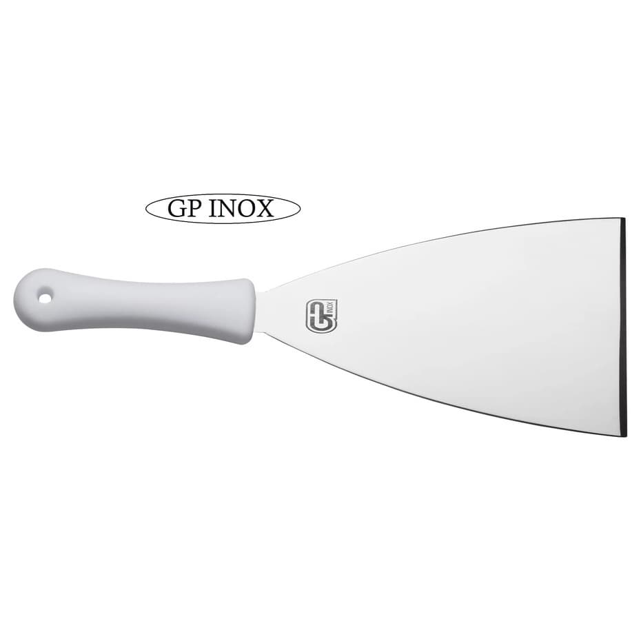 Espátula Reta De Aço Inox Para Chapas / Lanches / Pizza - Cabo Polipropileno - 33,5 cm
