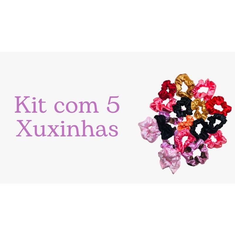 Xuxinha- Kit com 5 scrunshie de cetim