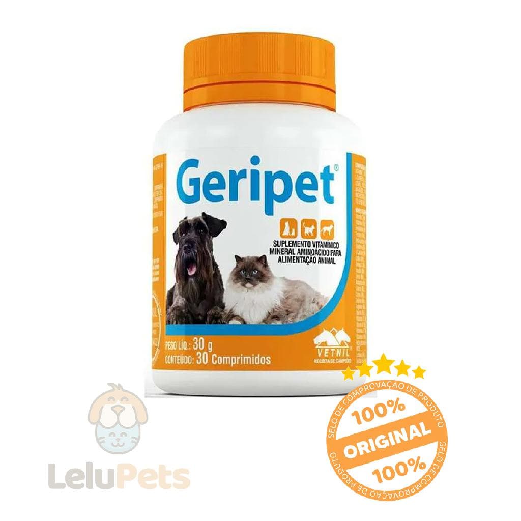 Suplemento Vitamina para Cachorro Gato Idoso Geripet 30 Cp