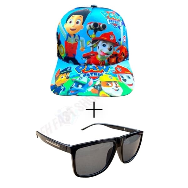 Kit Boné Infantil Patrulha Canina E Óculos De Sol Verão Meninos