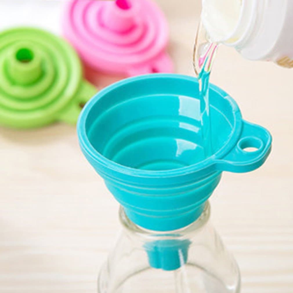 Funil Retrátil De Silicone Flexível Dobrável Utensílios Utilidades Cozinha
