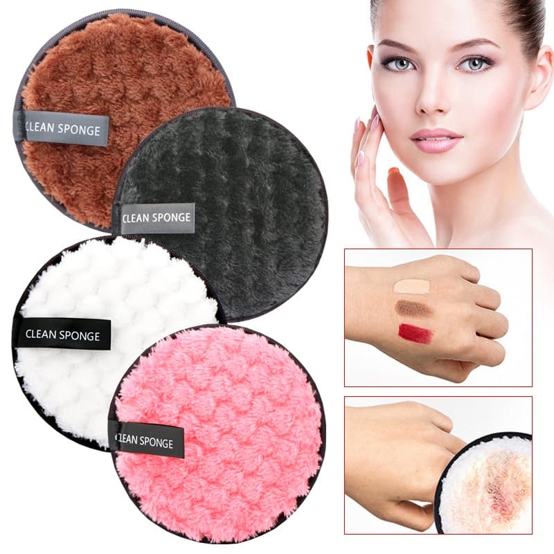 Removedor De Maquiagem Reutilizável Toalhetes De Esponja 8pcs Microfibra Ferramenta De Limpeza Facial