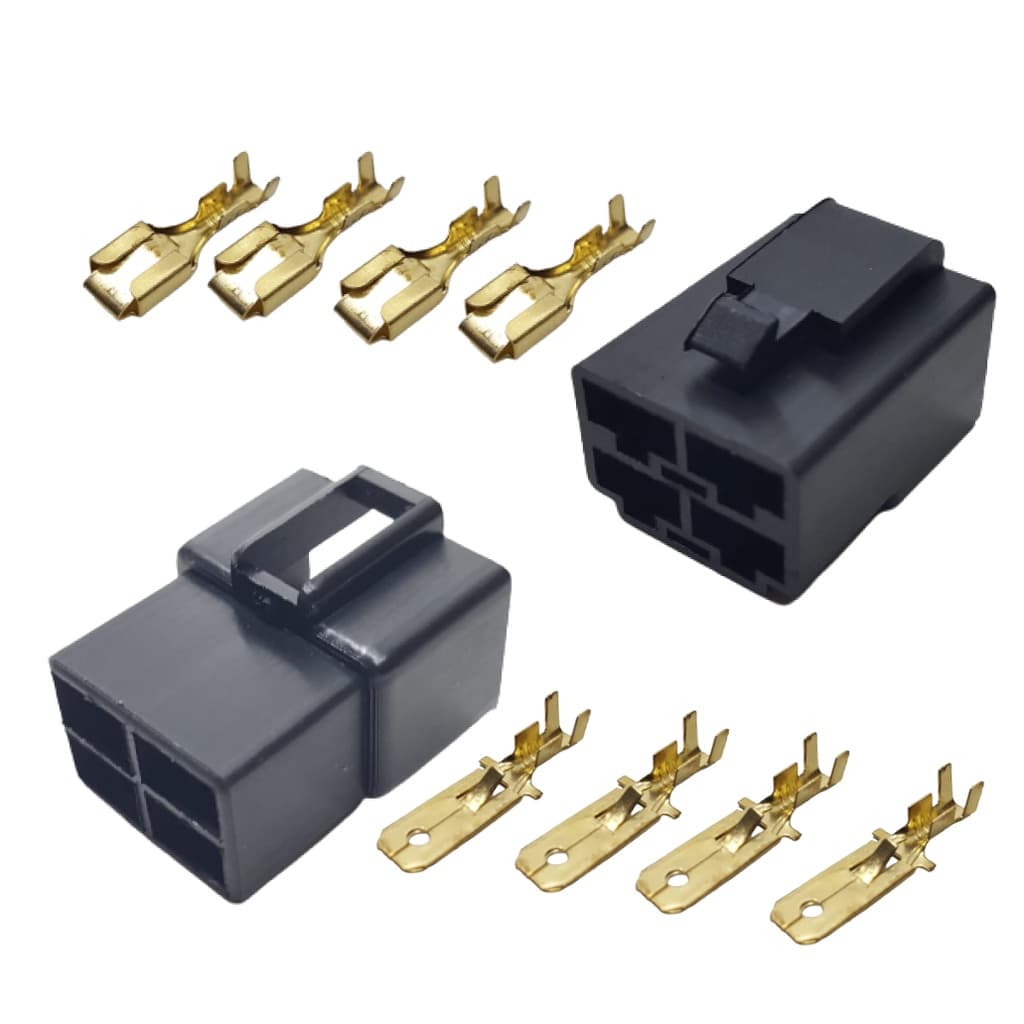 10 Conjunto Conector 4 Vias Com Terminais (Macho Fêmea)