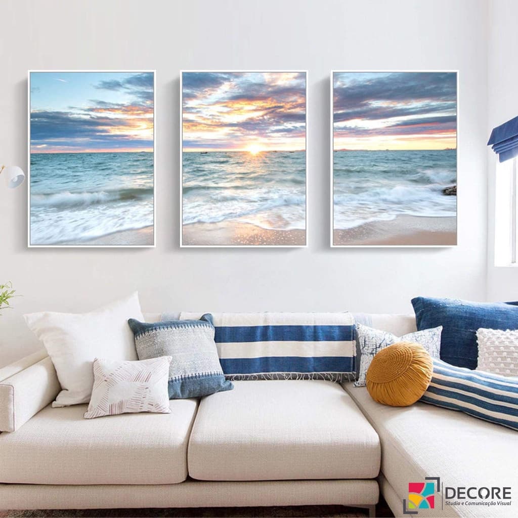 quadro decorativo paisagem do mar azul, ondas, pintura de tela, impressão de praia, parede, imagem de arte, decoração para casa