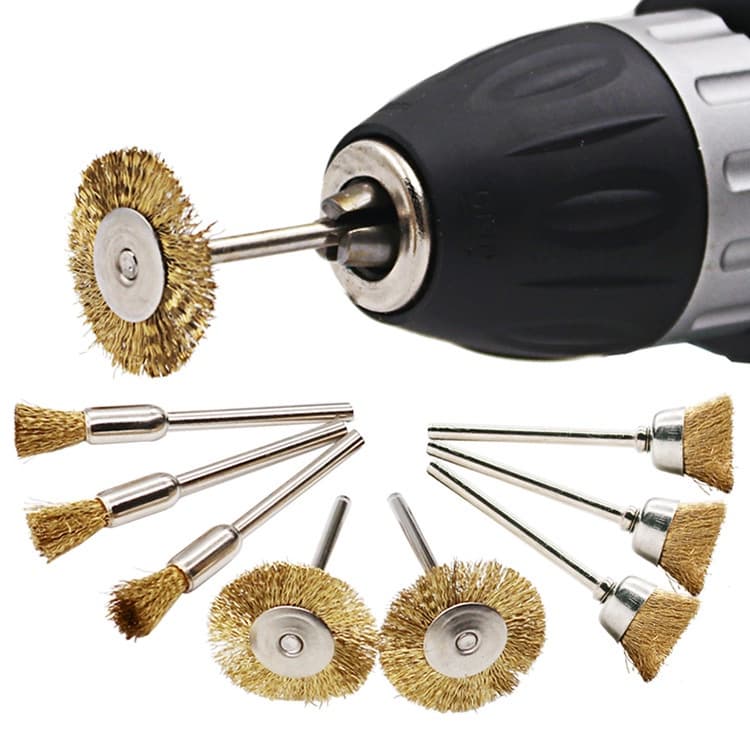 9 Pcs 3 3mm/2.35mm Haste Roda De Cobre Fio Escovas Pequenas De Polimento Acessórios De Ferramentas Elétricas Para Dremel