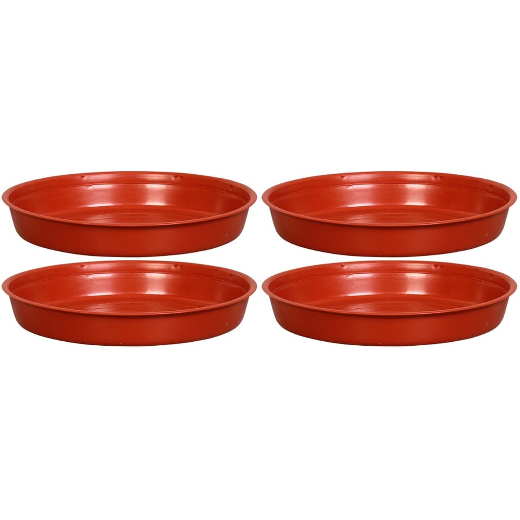 Kit 4 X Pratos 23 cm Para Vaso Redondo Plástico Preto Cerâmico Marmorizado Cinza Marrom Prato