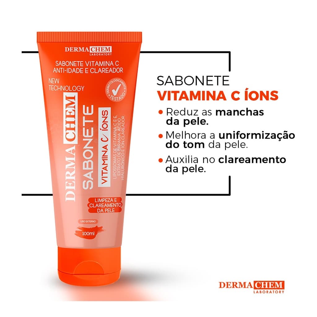 Sabonete Vitamina C Anti Idade Com Ions Dermachem 100ml P
