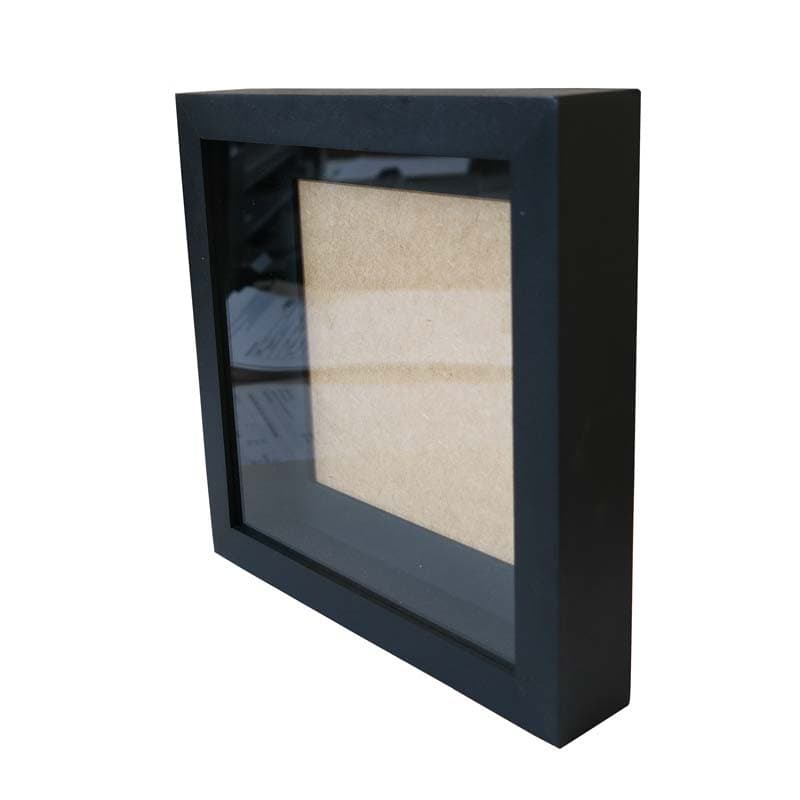 Moldura Caixa Alta 30x30cm Preto Com Paspatur E Vidro