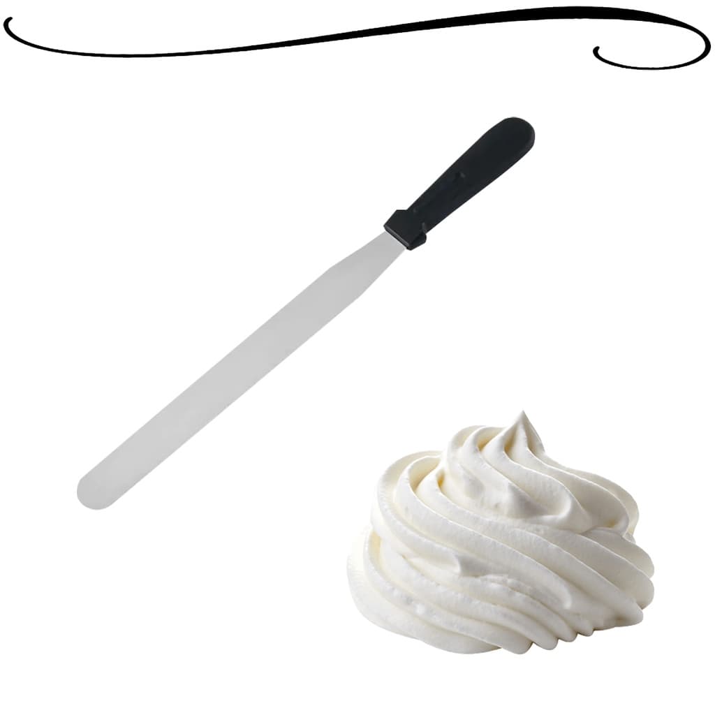 Espátula de Confeiteiro Reta Profissional  Aço Inox e Plástico Sobremesas Bolos Tortas UD2116010 - Espátula Reta 32cm