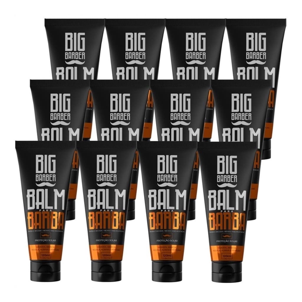 Kit 12x Balm Para Barba Hidratante 120ml Atacado Big Barber