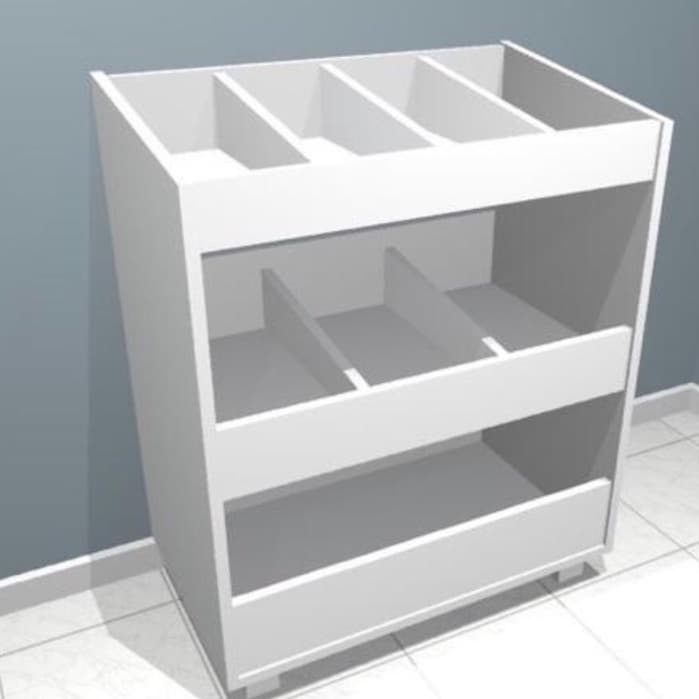 Baú Organizador De Brinquedos Quarto Infantil c\Divisórias Mdf Branco