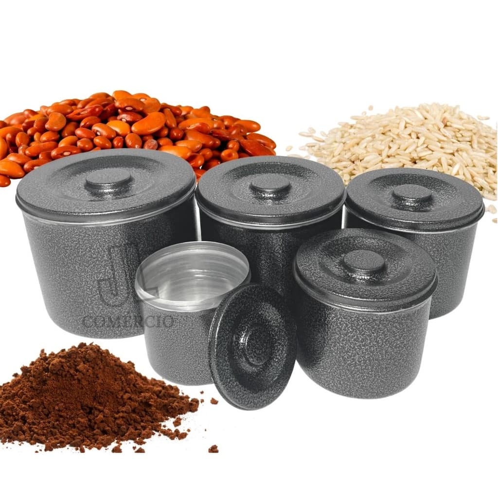 Jogo Kit Mantimentos Craqueado Pote Conjunto 5 Peças Envio Imediato
