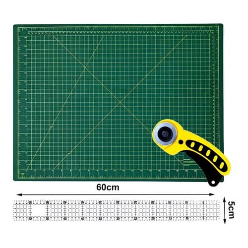 Base De Corte 60x45 + Régua 5x60 + Cortador 45mm Patchwork