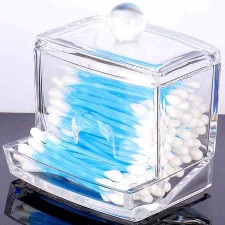 Porta Cotonete Suporte De algodão Composto De Acrílico transparente armazenamento Caixa Portáti cosméticos organizadorl Higiene Pessoal Limpeza De Pele Fratelli CLINK
