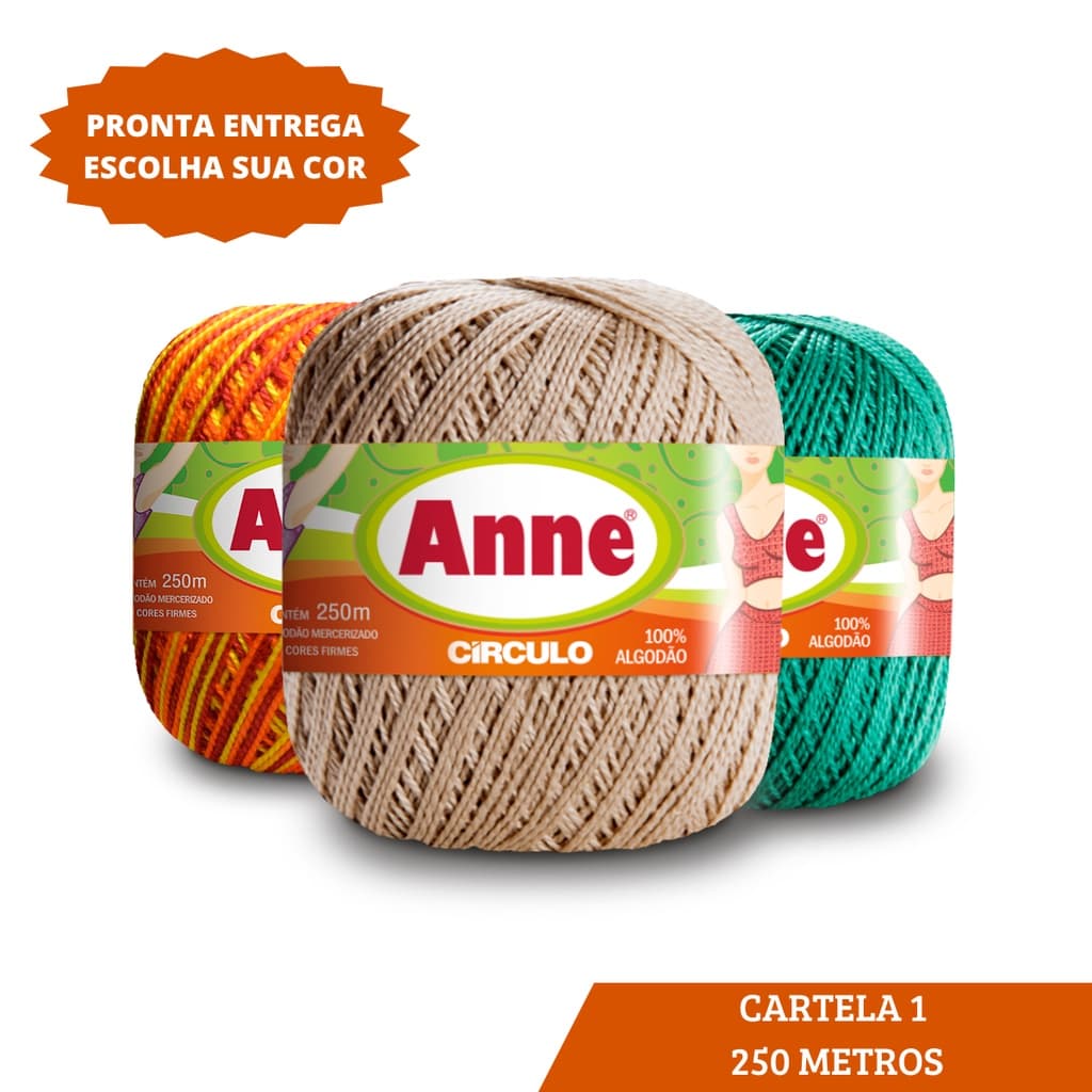 Linha Anne Circulo 250 Metros 100% Algodão - Espessura Fio 2
