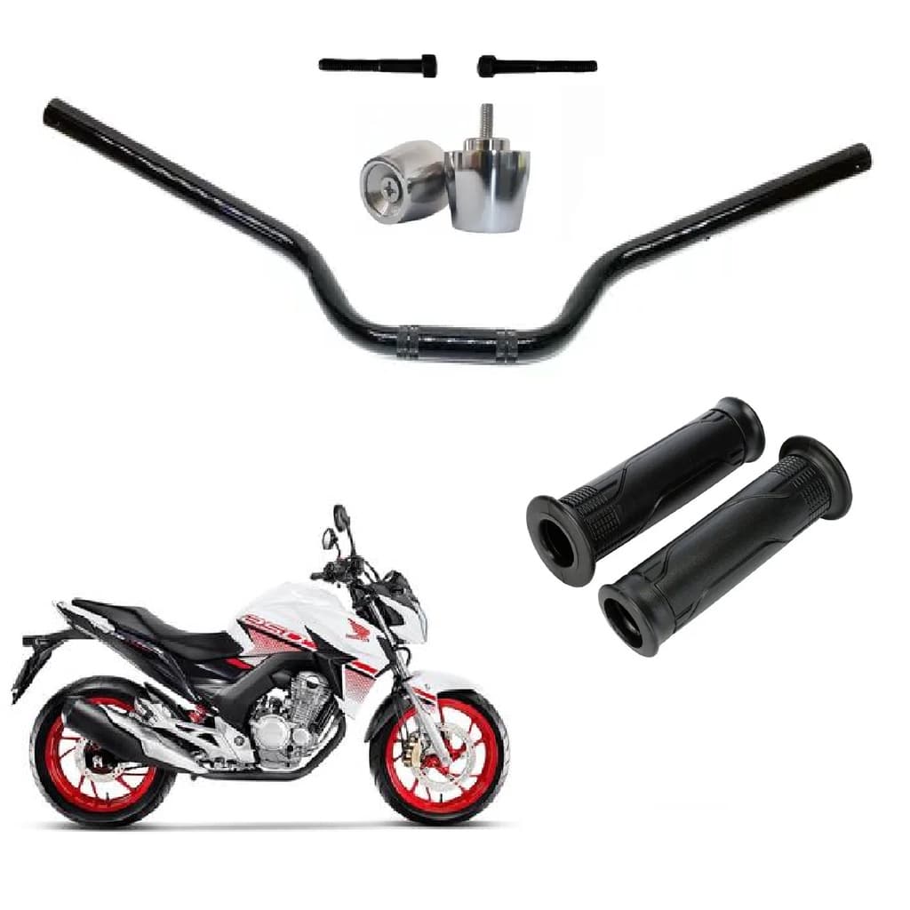 Kit Guidão de Moto Pezinho Manopla Moto Cb 250 Twister Peso 2014 / 2020 Motocicleta
