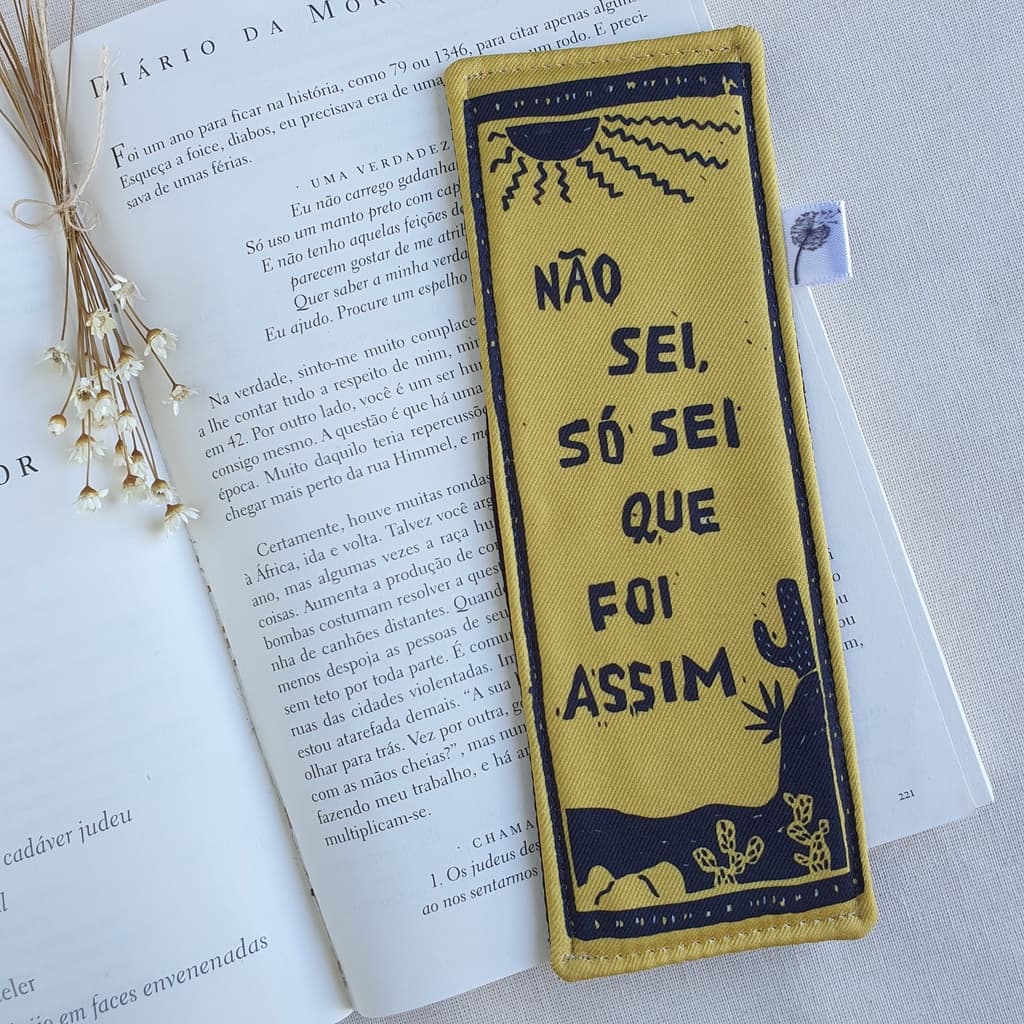 Marcador de Páginas Tecido para Livro, Bíblia, Apostila, Agenda e Caderno, Frases