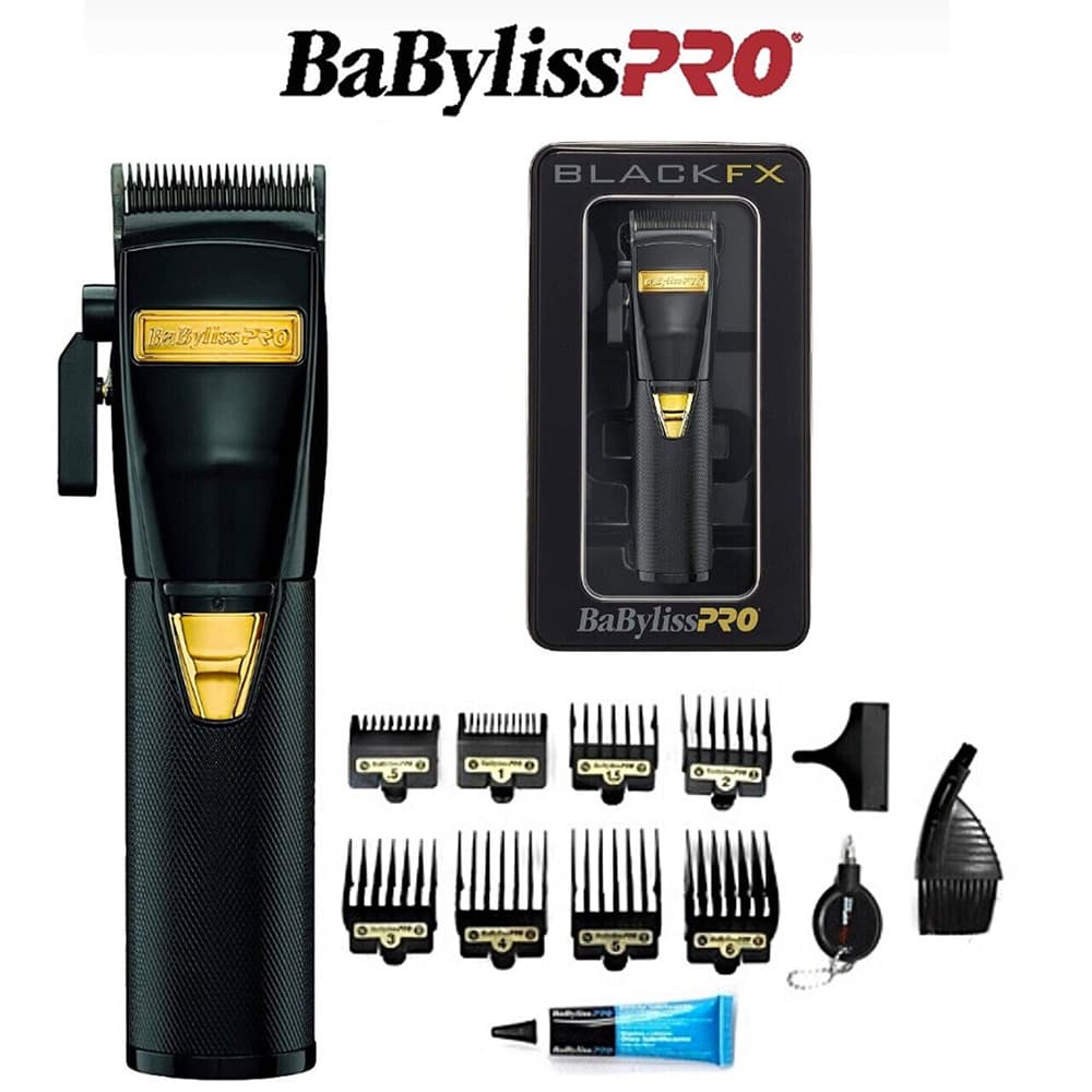 BaByliss PRO Preto Ouro Esqueleto Metal T-Blade Aparador De Cabelo Sem Fio FX787BN FX