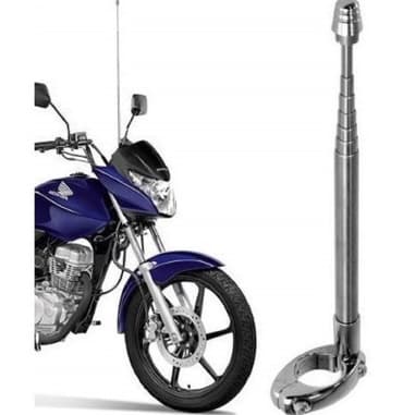 Antena de Moto Corta Linha de Pipa Retrátil 6 Estagios Anti Cerol Aço Inox Guidão