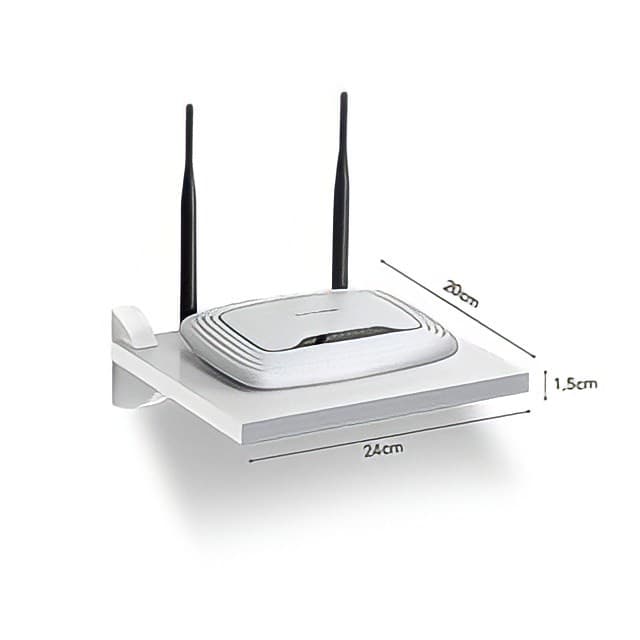 Prateleira Porta Modem 1,2x20x24cm Branco ou Preto Utilita PRAT-K