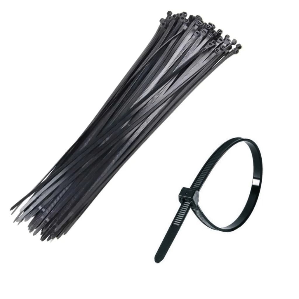 Kit 100 Cintas Plásticas 38cm – Abraçadeira Nylon / Lacre / Enforca Gato / Lingua de Sogra