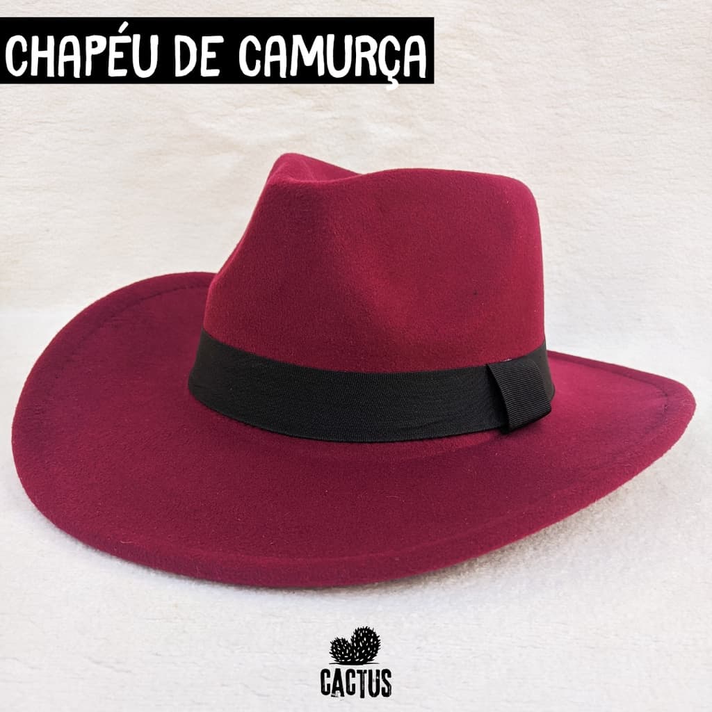 Chapéu Vaqueiro Country Cowboy Camurça Feltro  Chapéu Fedora Cavaleiro Vaquejada Festa junina são João Sertanejo Cowboy