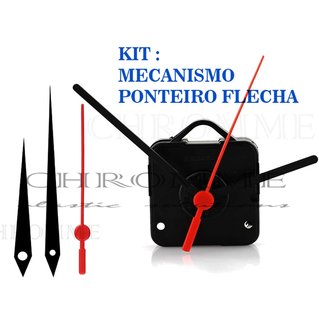 Kit 3 Maquinas De Relógios Continuas ( Silenciosas ) + 3 Ponteiros Flecha
