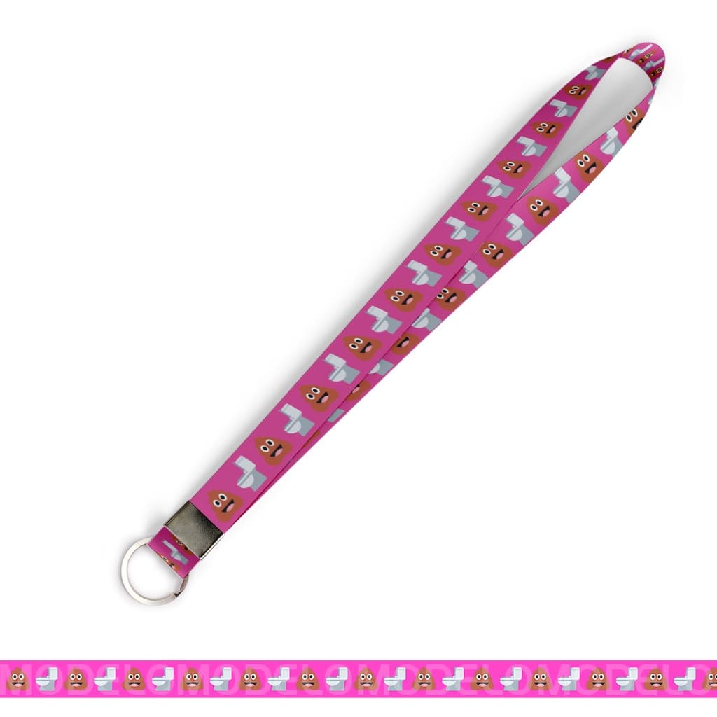Cordão personalizado Cordão Divertido Emoticons Cocô e Vaso para crachá ou chaveiro com Argola Italiana