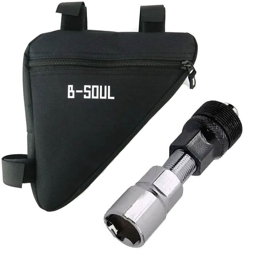 Bolsa Triangular Bag Para Bike Bicicleta + Chave Extrator Pedivela Saca Bike