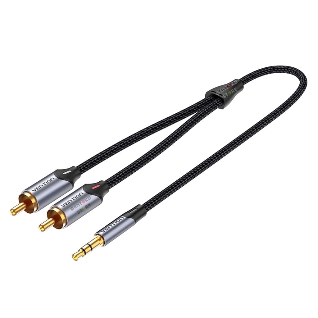 Cabo P2 Estereo Para Rca Blindado Audio Mesa Som 1m Vention