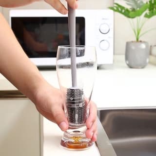 Escova De Lavar Garrafa Mamadeira Copo Taça Silicone
