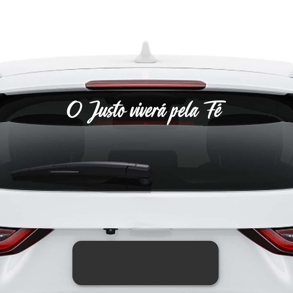 Adesivo Frase O Justo Viverá Pela Fé Católico Gospel 58cm Carro Automotivo
