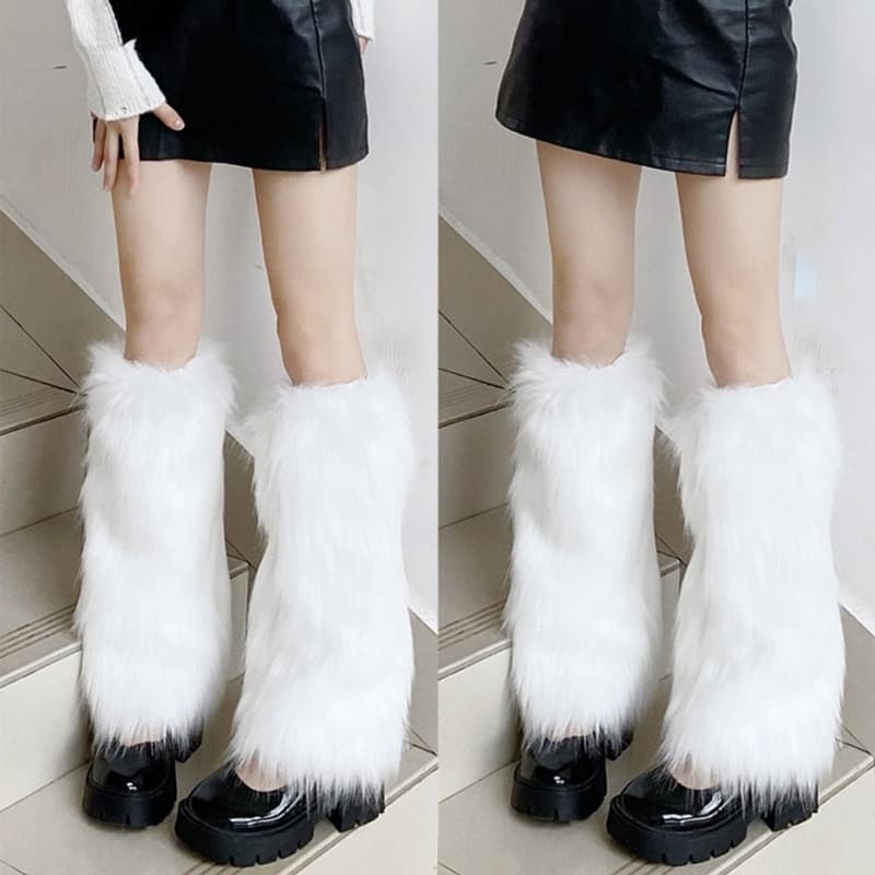 QUICKR Sapatos Punhos Perna Quente Inverno Gótico Fofo Meias Bezerro Para