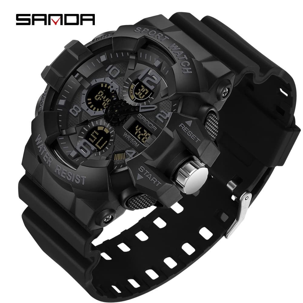 Relógio SANDA Sports Men's Relógios Eletrônicos Militares De Luxo De Pulso Digital À Prova De Choque D'água