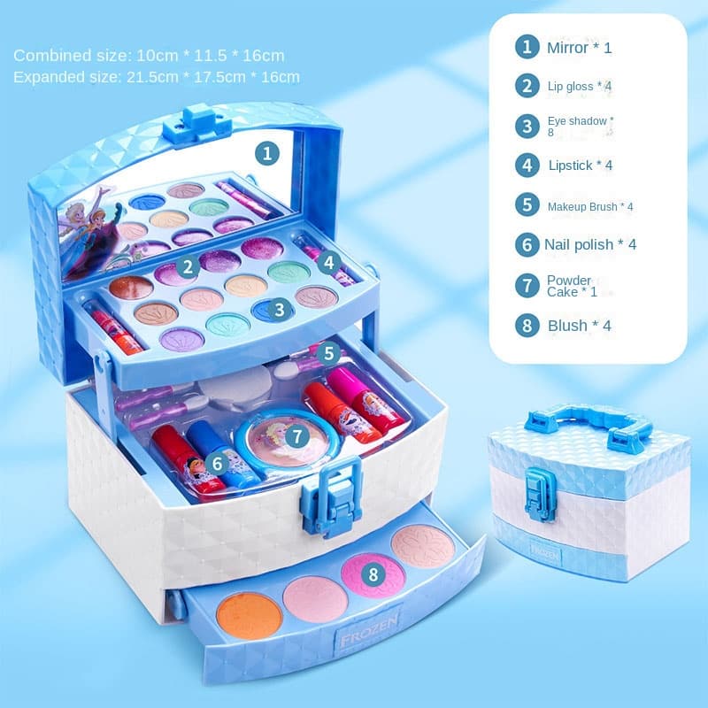 30 Pcs Kids Kit De Maquiagem Para Meninas Frozen Princesa Brinquedos Cosméticos Laváveis Conjunto De Blush