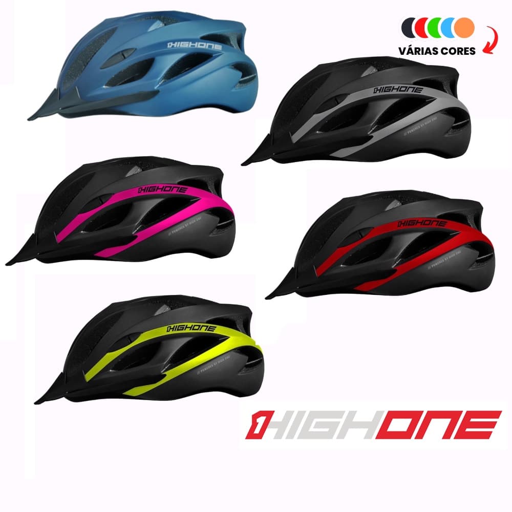 Capacete de Ciclismo Bicicleta Mtb Speed Original High One Win Com Led Vista Light- Cores