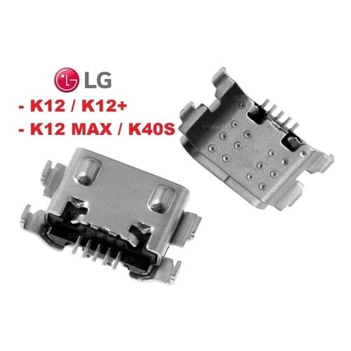 Kit Com 10 CONECTOR, DOCK, USB LG K12+ k12 plus k12 prime k12 max k40 k40s