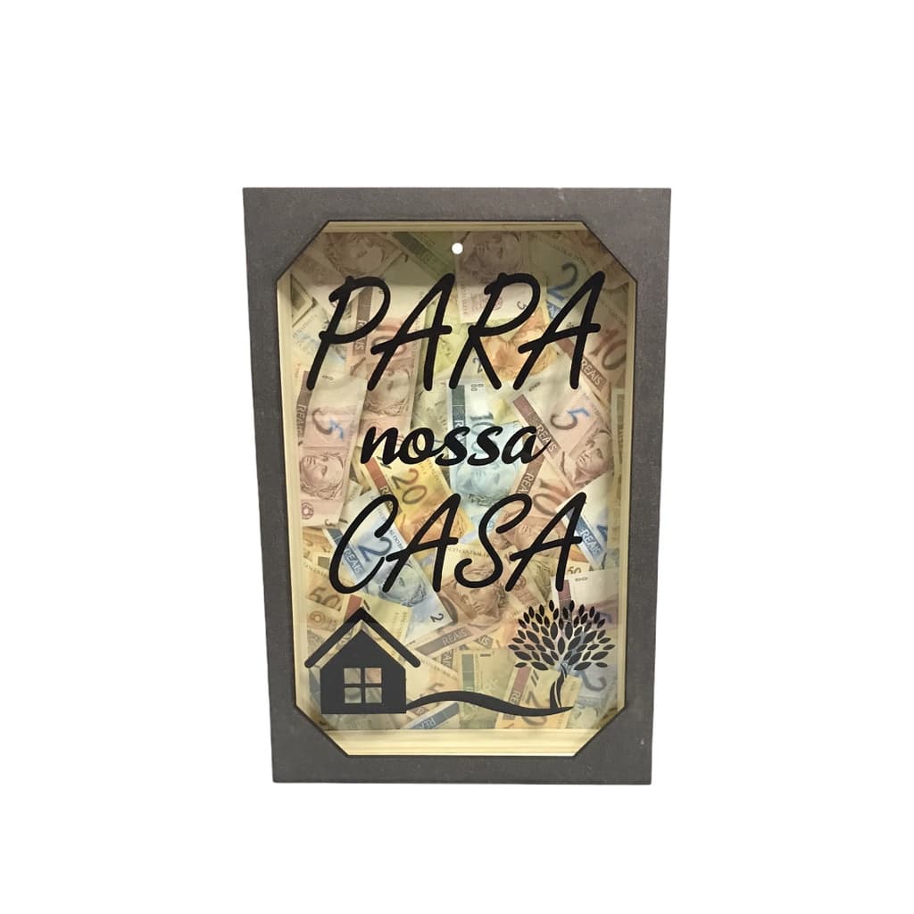 Cofrinho Porta Dinheiro Para Minha Casa Moedas Decorativo Madeira Mdf