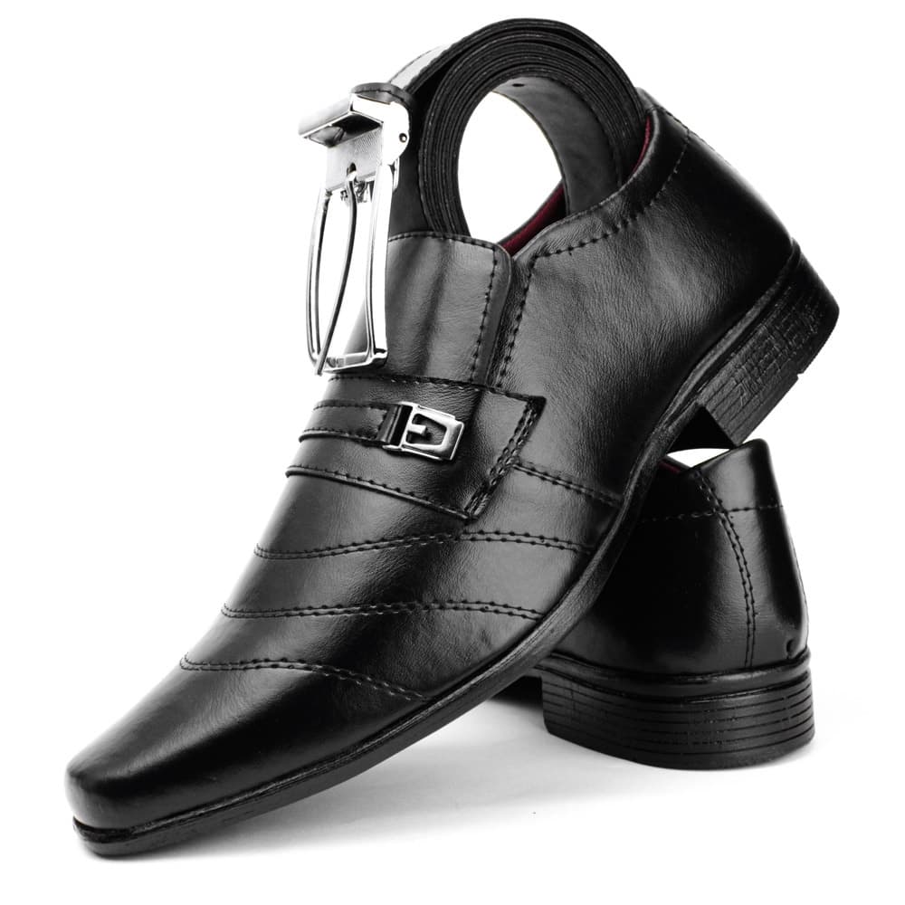 Sapato masculino social preto + cinto social