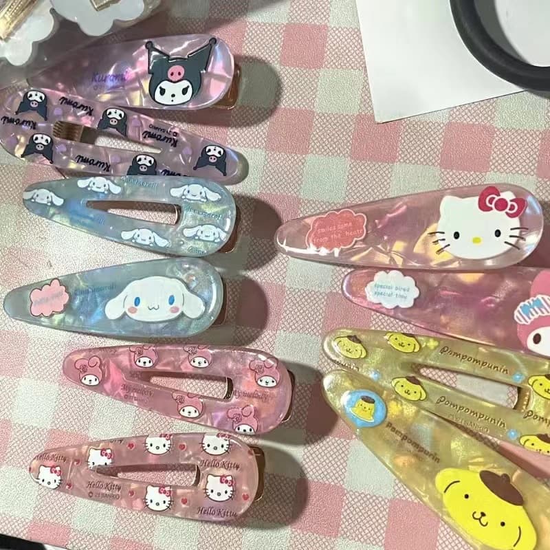 2 Gatos De Jade , Cães Com Orelhas Grandes , Grampos De Cabelo A Laser Fofos , Clipes De Franja , Meninas De Desenhos An