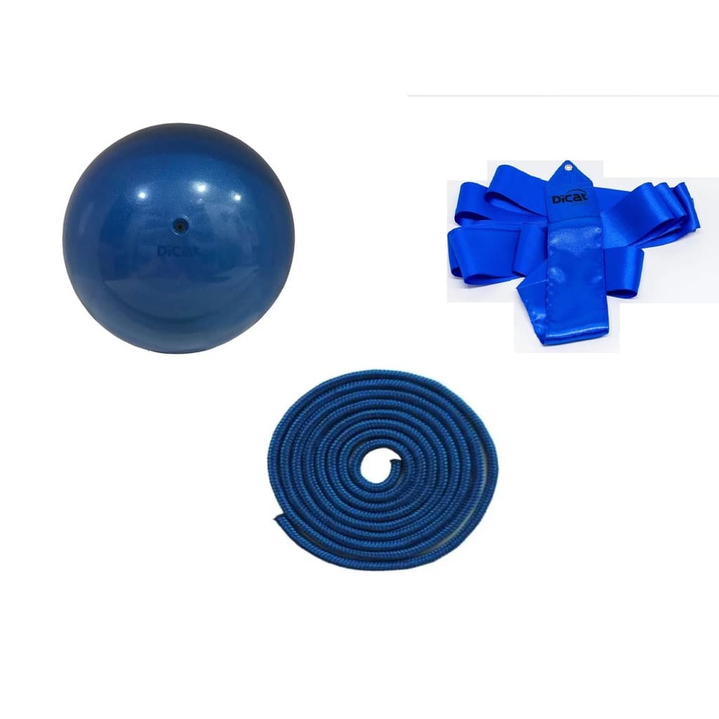 Kit Ginastica Rítmica (bola+corda+fita)promoção Azul