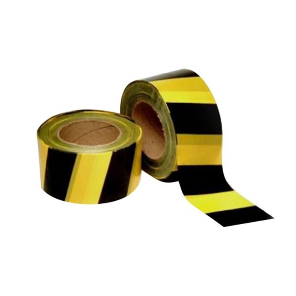Fita Zebrada Preto/Amarelo KIT C/ 2 Unidades