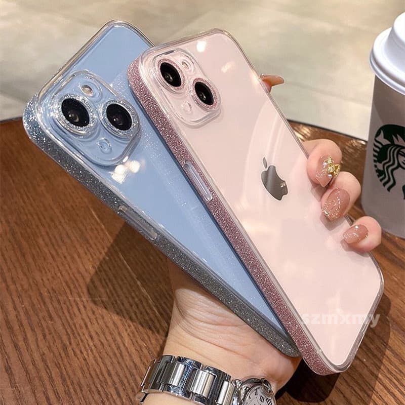 Luxo HD Caso De Vidro Transparente IPhone 16 15 14 12 13 Pro Max 11 Capa Protetora 15 16 plus Traseira À Prova De Queda