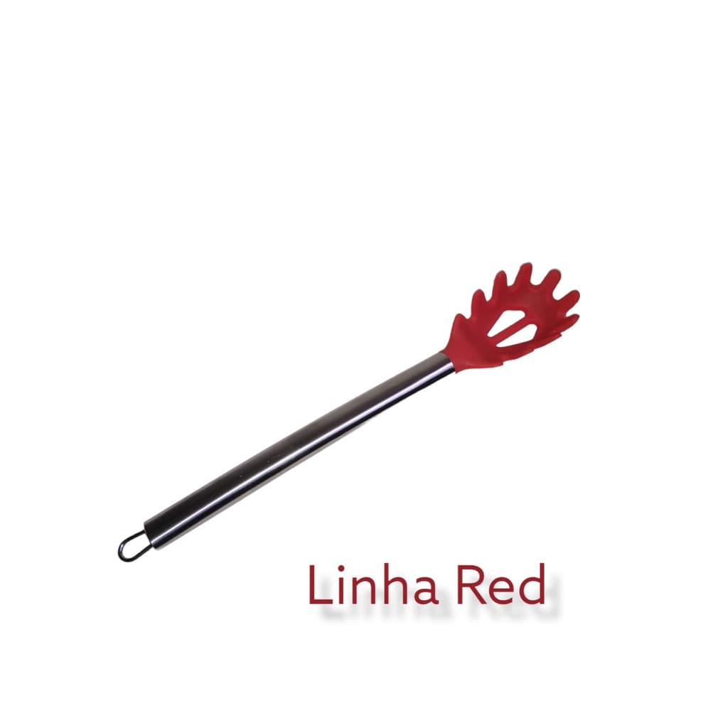 Colher Pegador De Macarrão Massas Saladas Silicone Inox 31cm