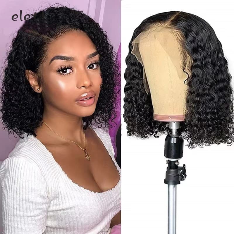 Peruca Feminina De Cabelo Curto Encaracolado De Fibra Química De Alta Temperatura
