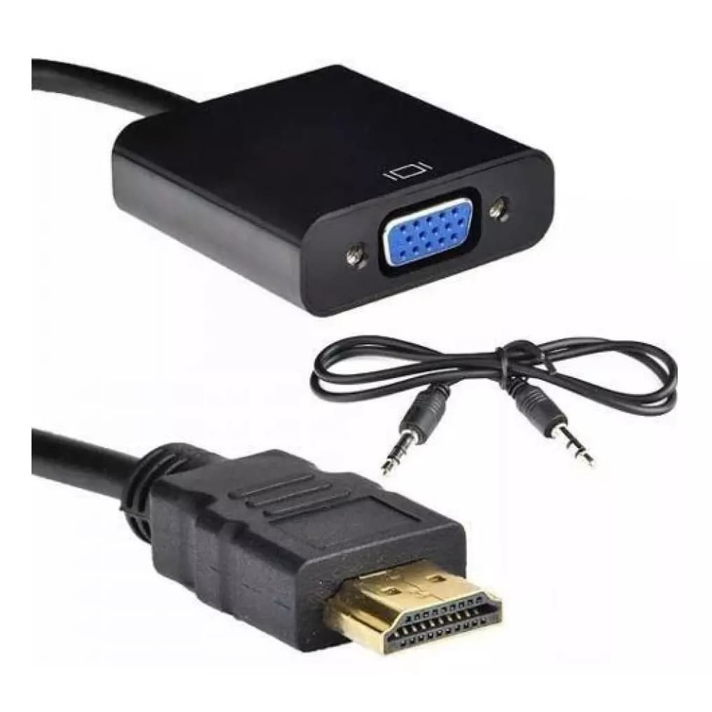 Cabo Adaptador Conversor De Hdmi P/ Vga Com Cabo De Audio P2
