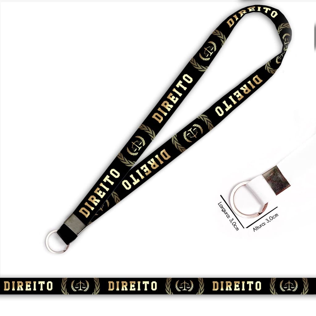 Cordão personalizado Direito lawyer Advogado para crachá ou chaveiro com Argola Italiana