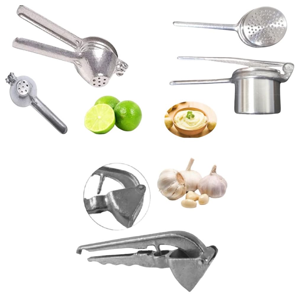 Kit de Amassador, espremedor de fruta e legumes